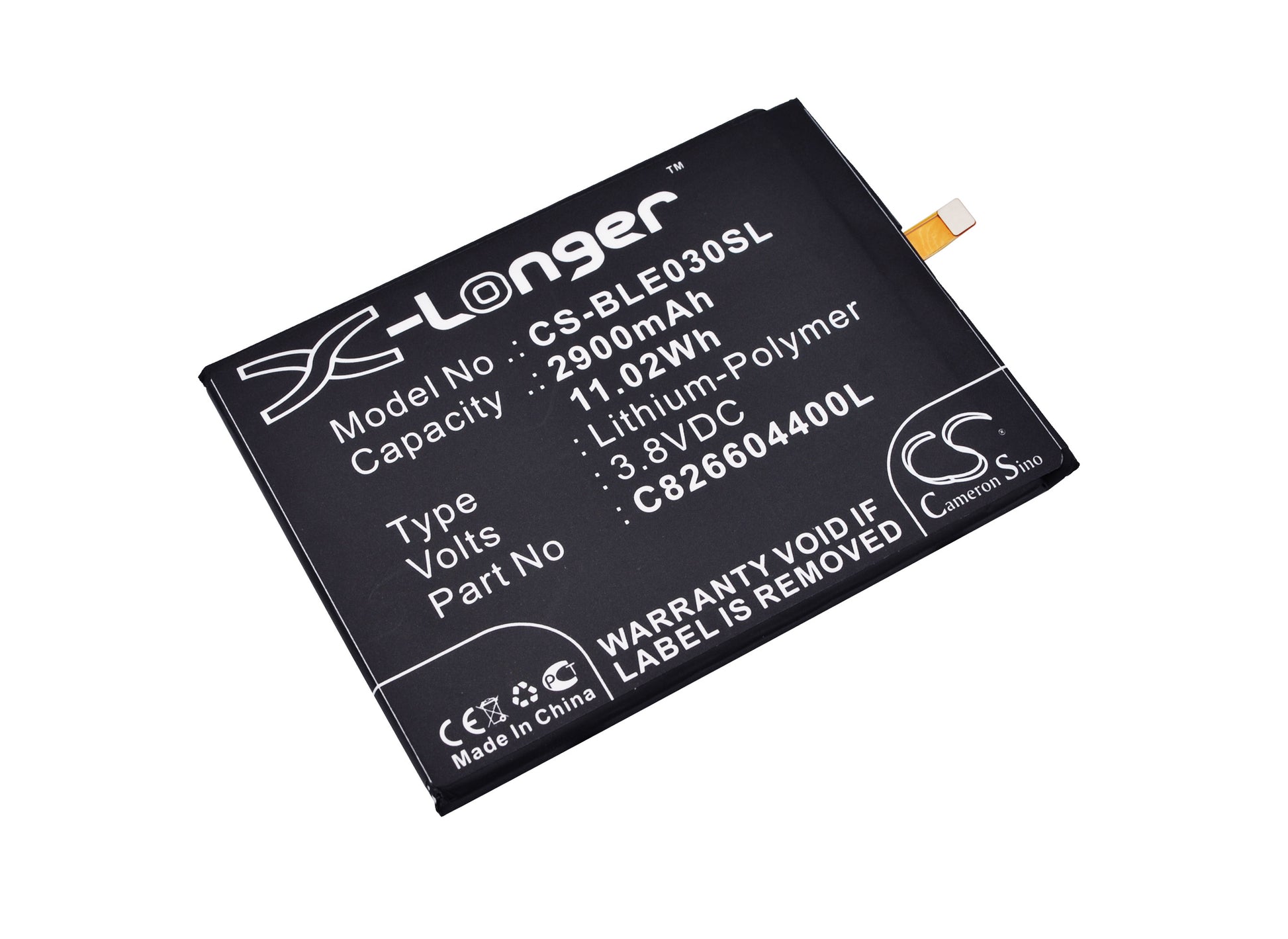 3.8V 2900mAh/11.02Wh Li-Polymer Mobile/SmartPhone Battery for BLU