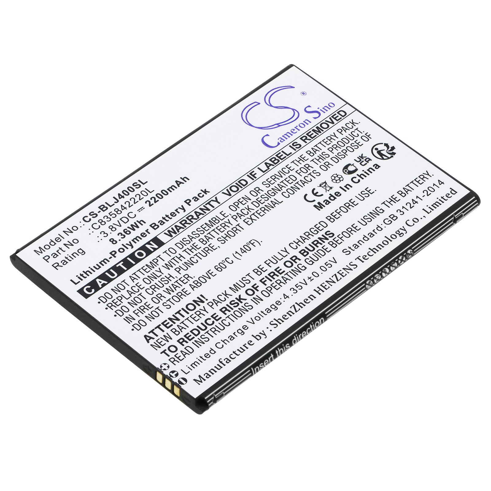 CS-BLJ400SL Replacement Battery – Compatible with J170, J170EQ, J4