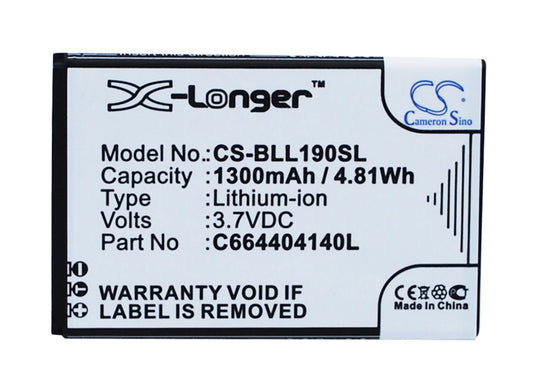 3.7V 1300mAh/4.81Wh Li-ion Mobile/SmartPhone Battery for BLU