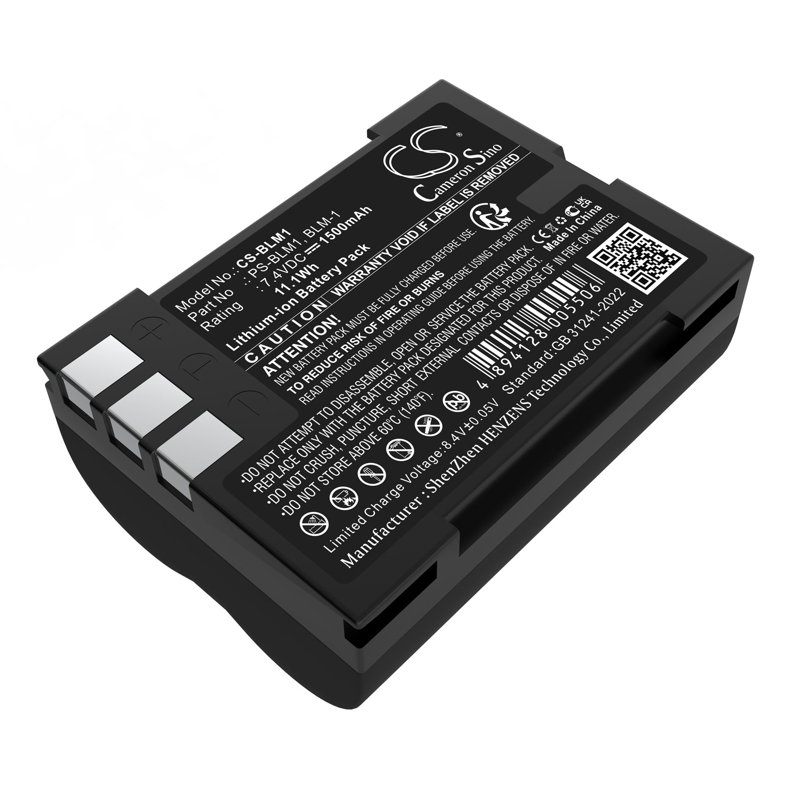 7.4V 1500mAh Li-ion Camera Battery for OLYMPUS