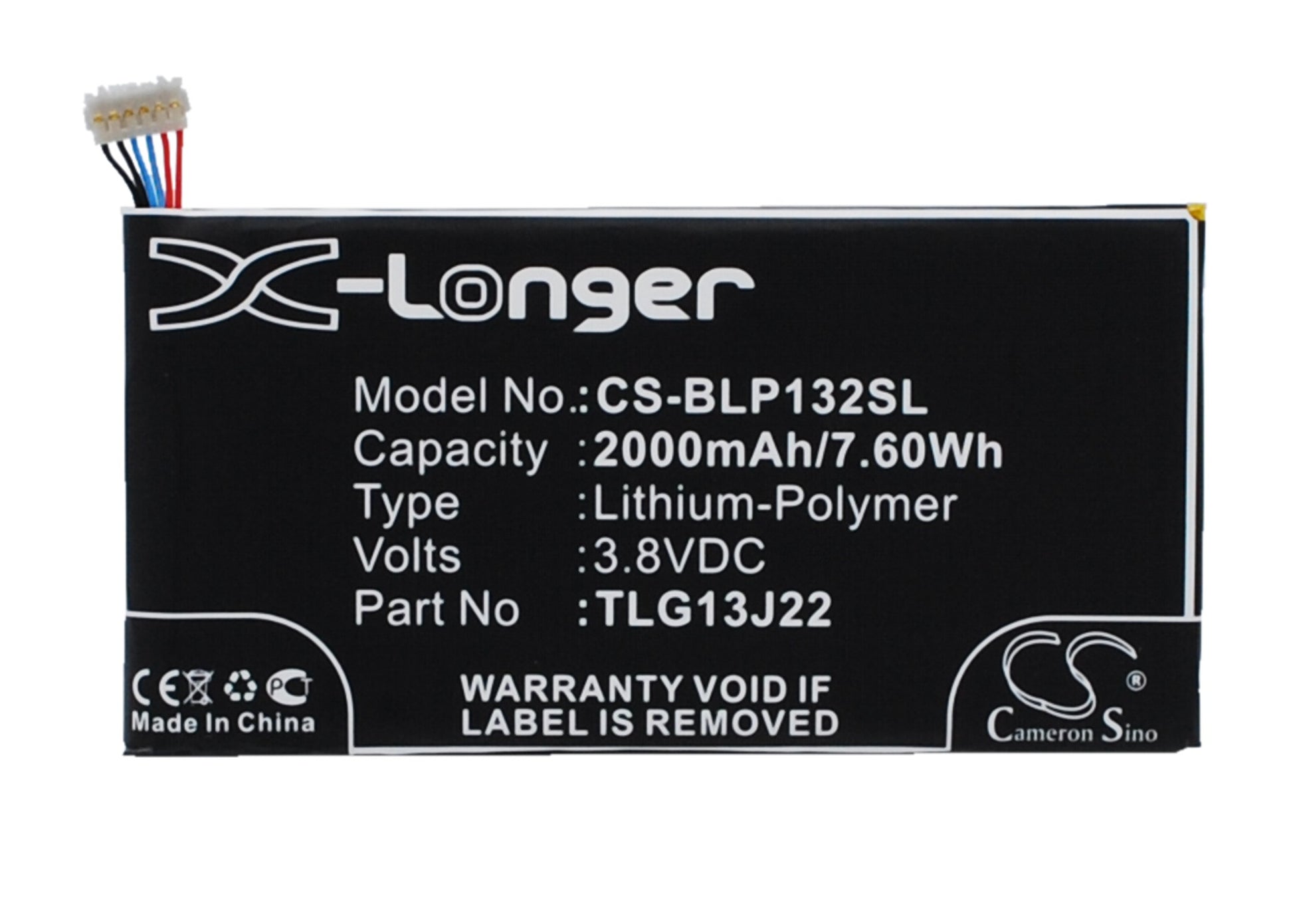 3.8V 2000mAh/7.60Wh Li-Polymer Mobile/SmartPhone Battery for BLU