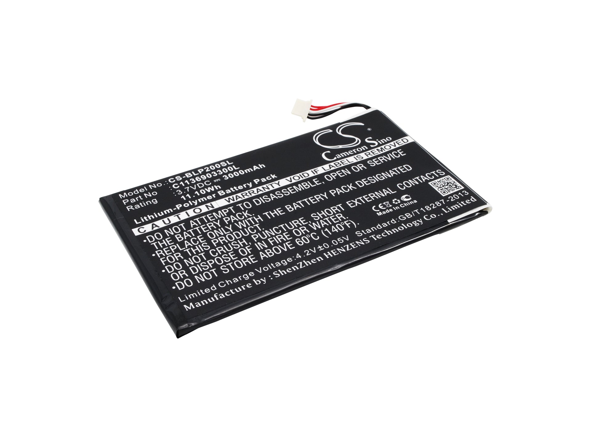 3.7V 3000mAh/11.10Wh Li-Polymer Tablet Battery for Fabrica