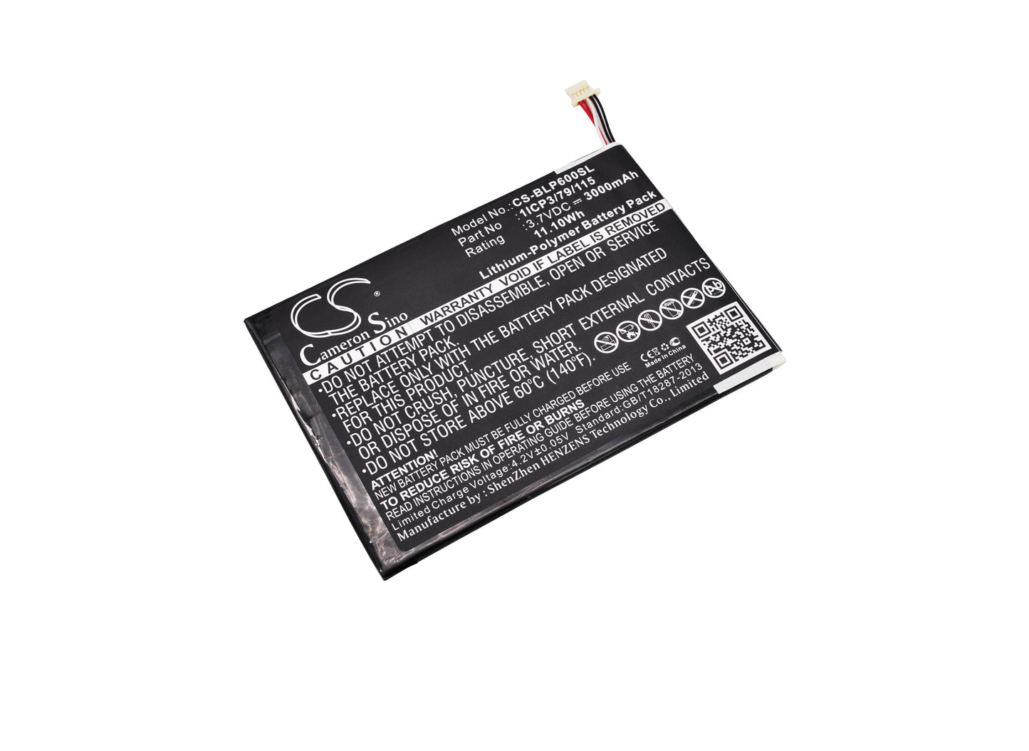 3.7V 3000mAh/11.10Wh Li-Polymer Tablet Battery for BLU