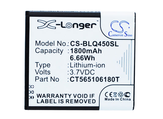 3.7V 1800mAh/6.66Wh Li-ion Mobile/SmartPhone Battery for BLU