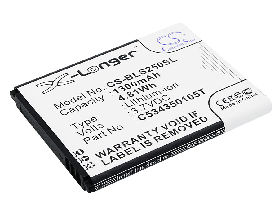 3.7V 1300mAh/4.81Wh Li-ion Mobile/SmartPhone Battery for BLU