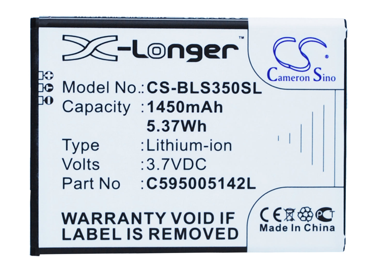 3.7V 1450mAh/5.37Wh Li-ion Mobile/SmartPhone Battery for BLU