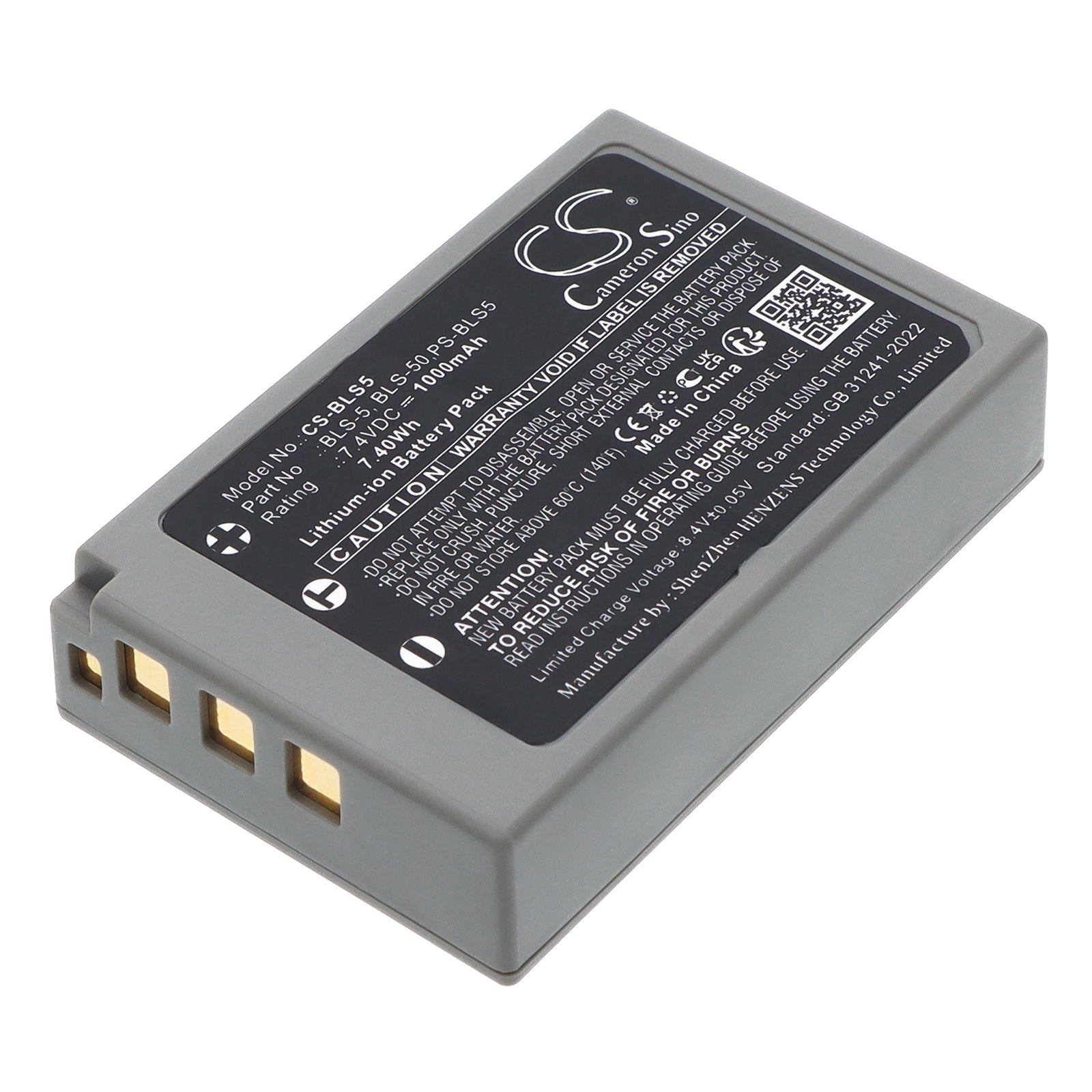7.4V 1000mAh/7.40Wh Li-ion Camera Battery for OLYMPUS