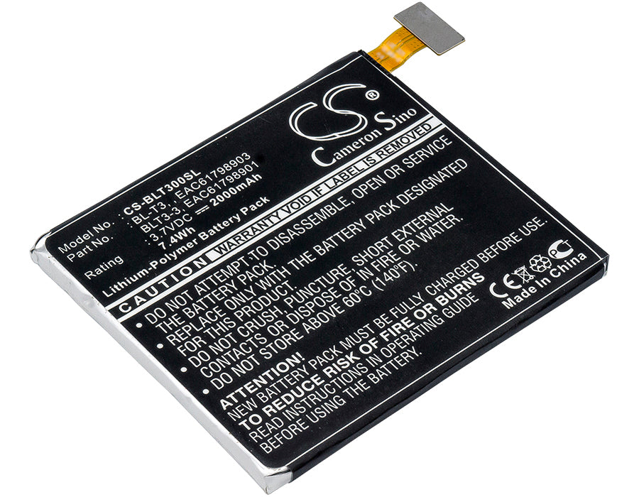 3.7V 2000mAh/7.4Wh Li-Polymer Tablet Battery for LG