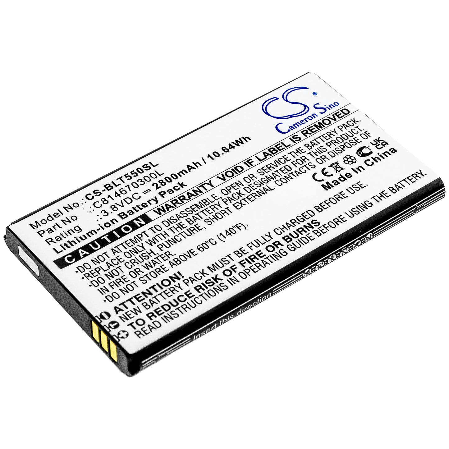 CS-BLT550SL Replacement Battery – Compatible with T550, Tank 2.4 Torch