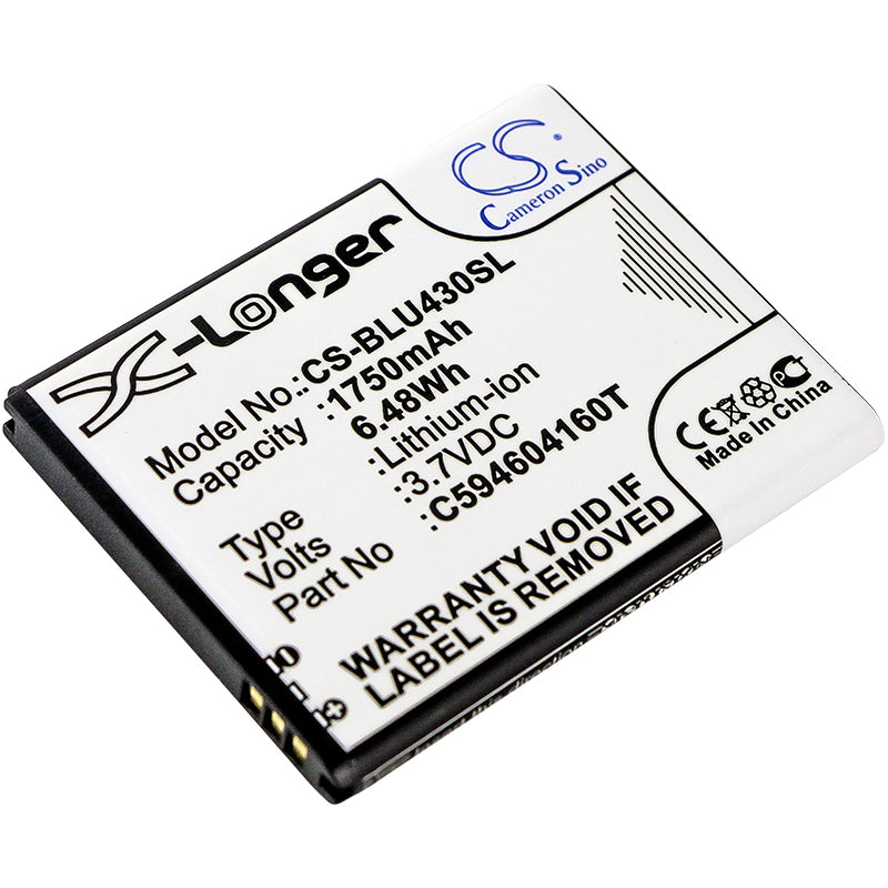 3.7V 1750mAh/6.48Wh Li-ion Mobile/SmartPhone Battery for BLU
