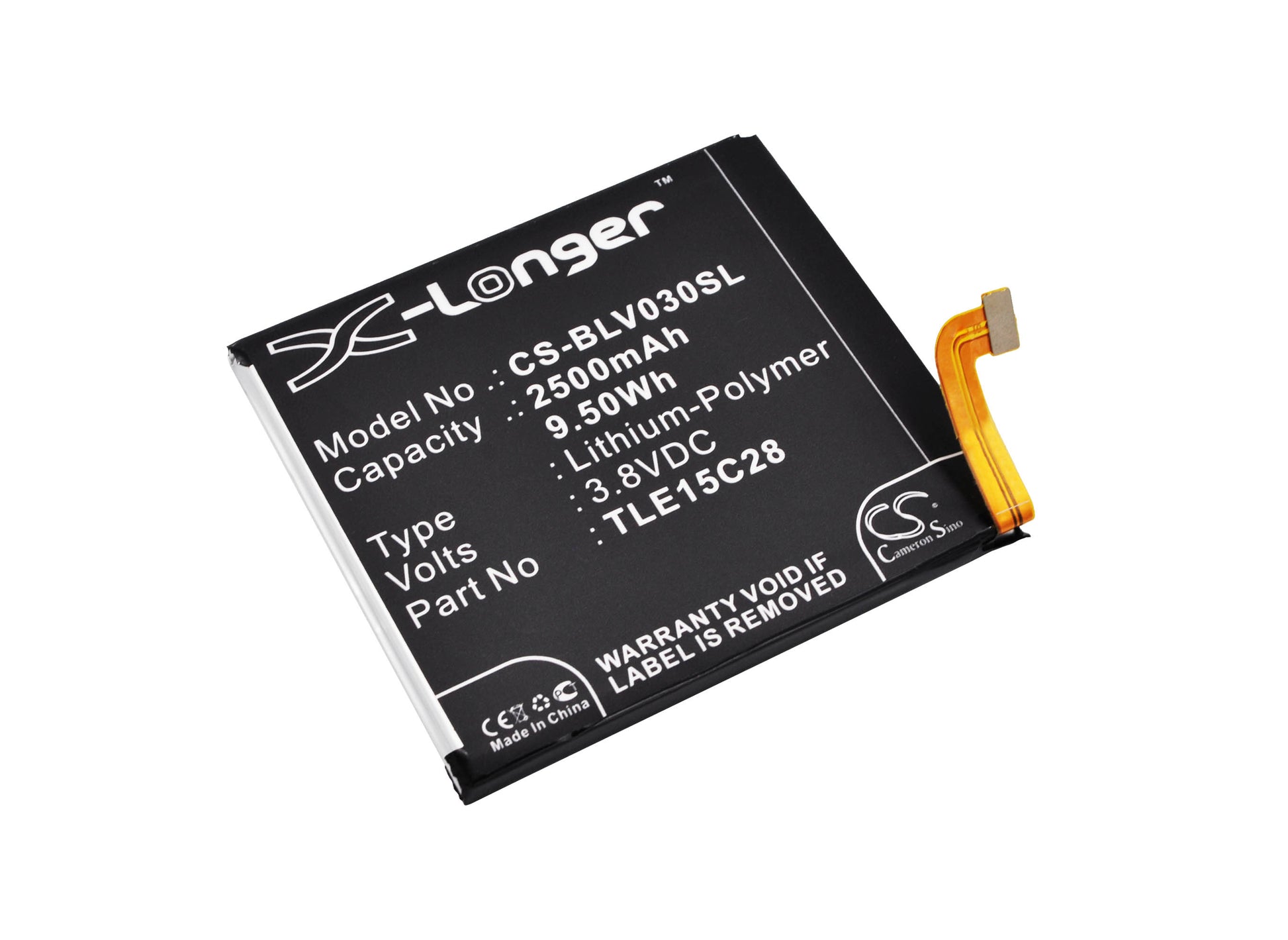 3.8V 2500mAh/9.50Wh Li-Polymer Mobile/SmartPhone Battery for BLU