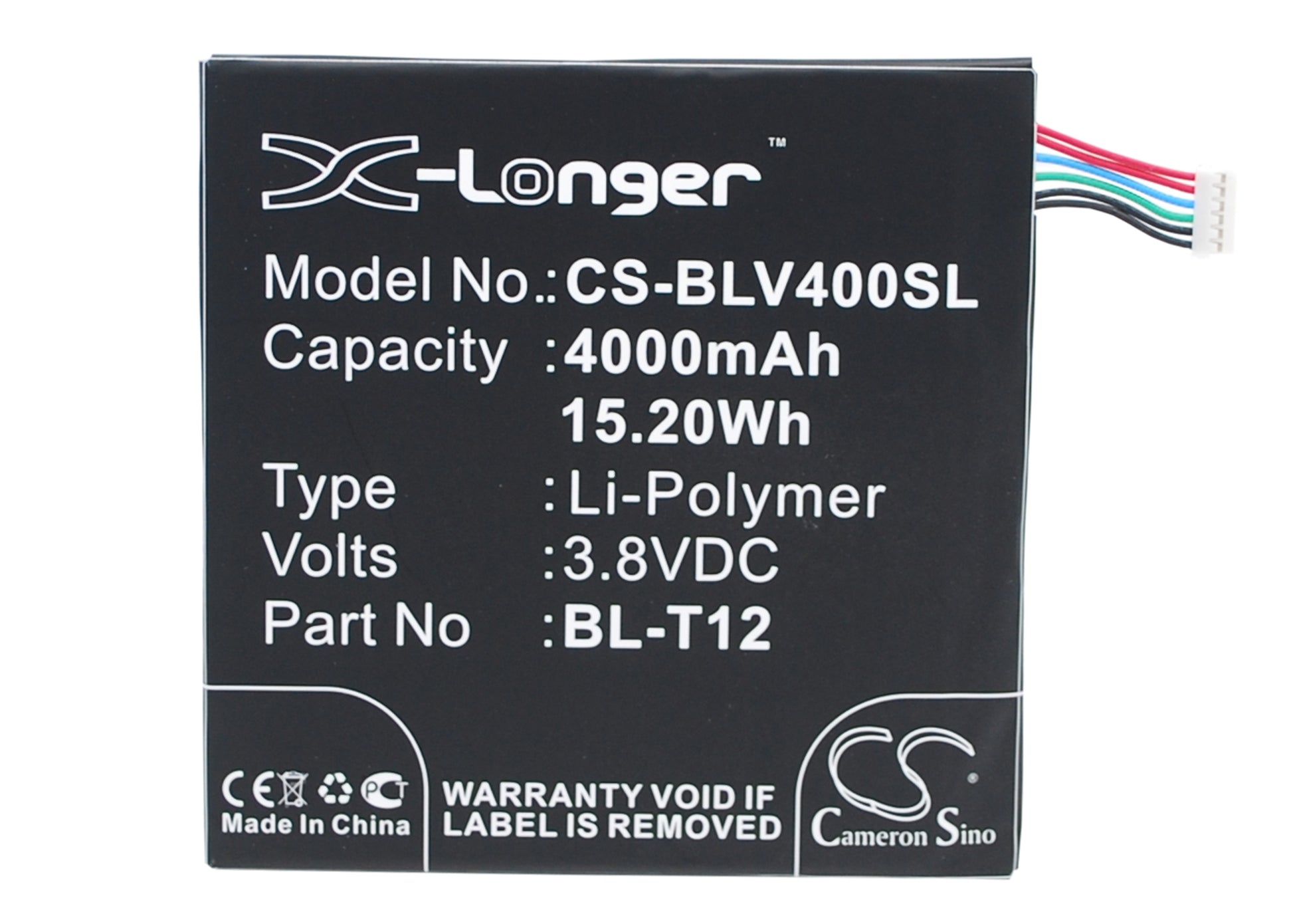 3.8V 4000mAh/15.20Wh Li-Polymer Tablet Battery for LG
