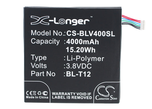 3.8V 4000mAh/15.20Wh Li-Polymer Tablet Battery for LG