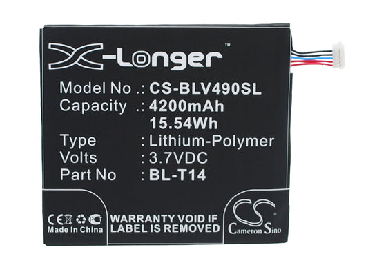 3.7VV 4200mAh/15.54Wh Li-Polymer Tablet Battery for LG