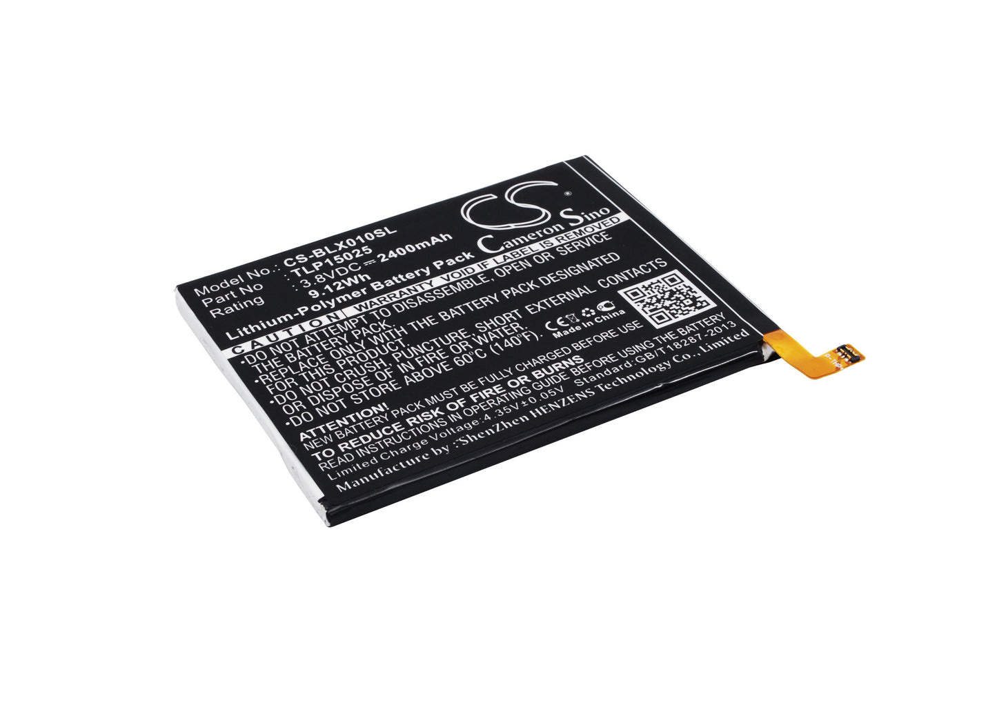 3.8V 2400mAh/9.12Wh Li-Polymer Mobile/SmartPhone Battery for BLU
