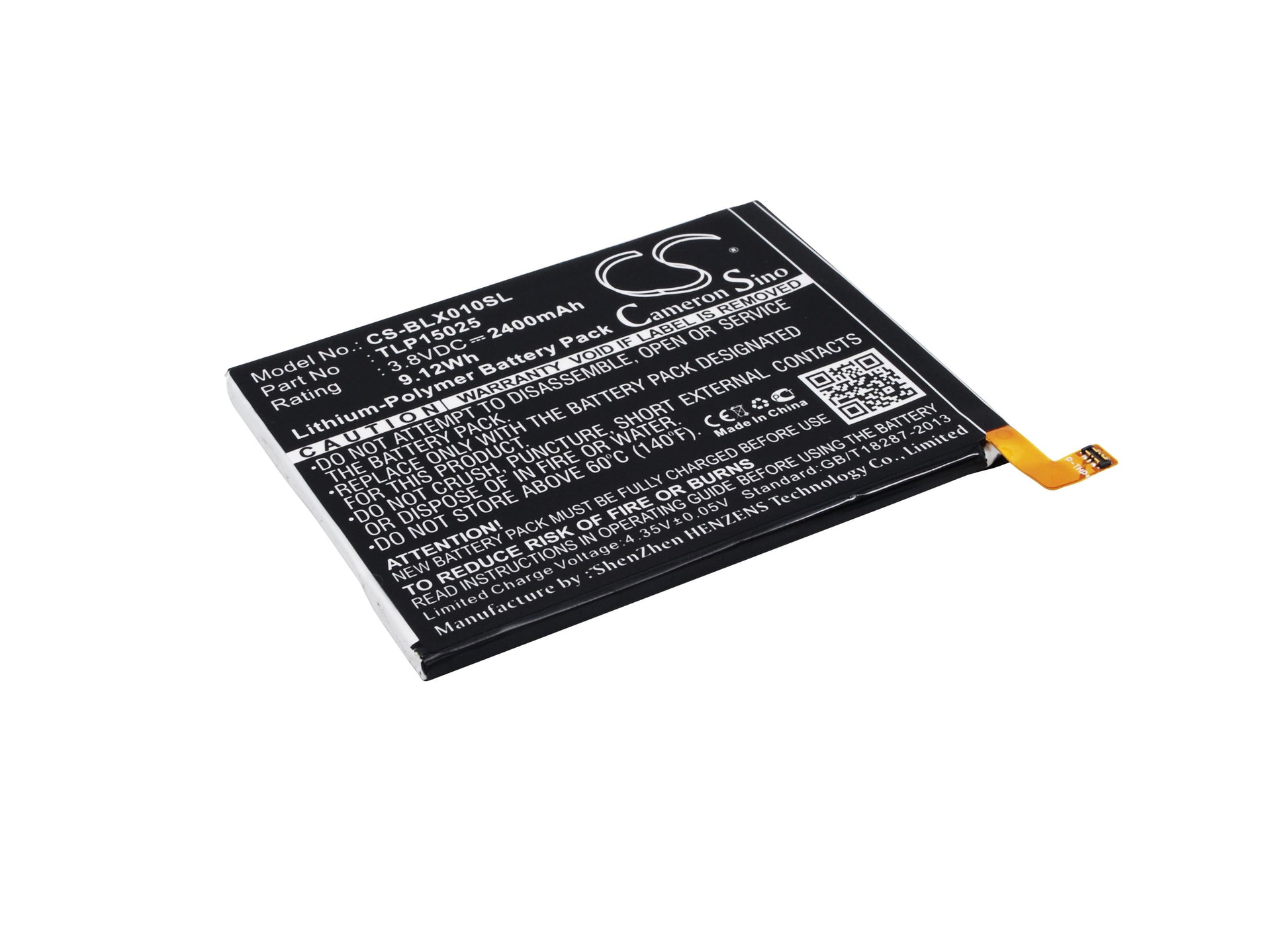 3.8V 2400mAh/9.12Wh Li-Polymer Mobile/SmartPhone Battery for BLU