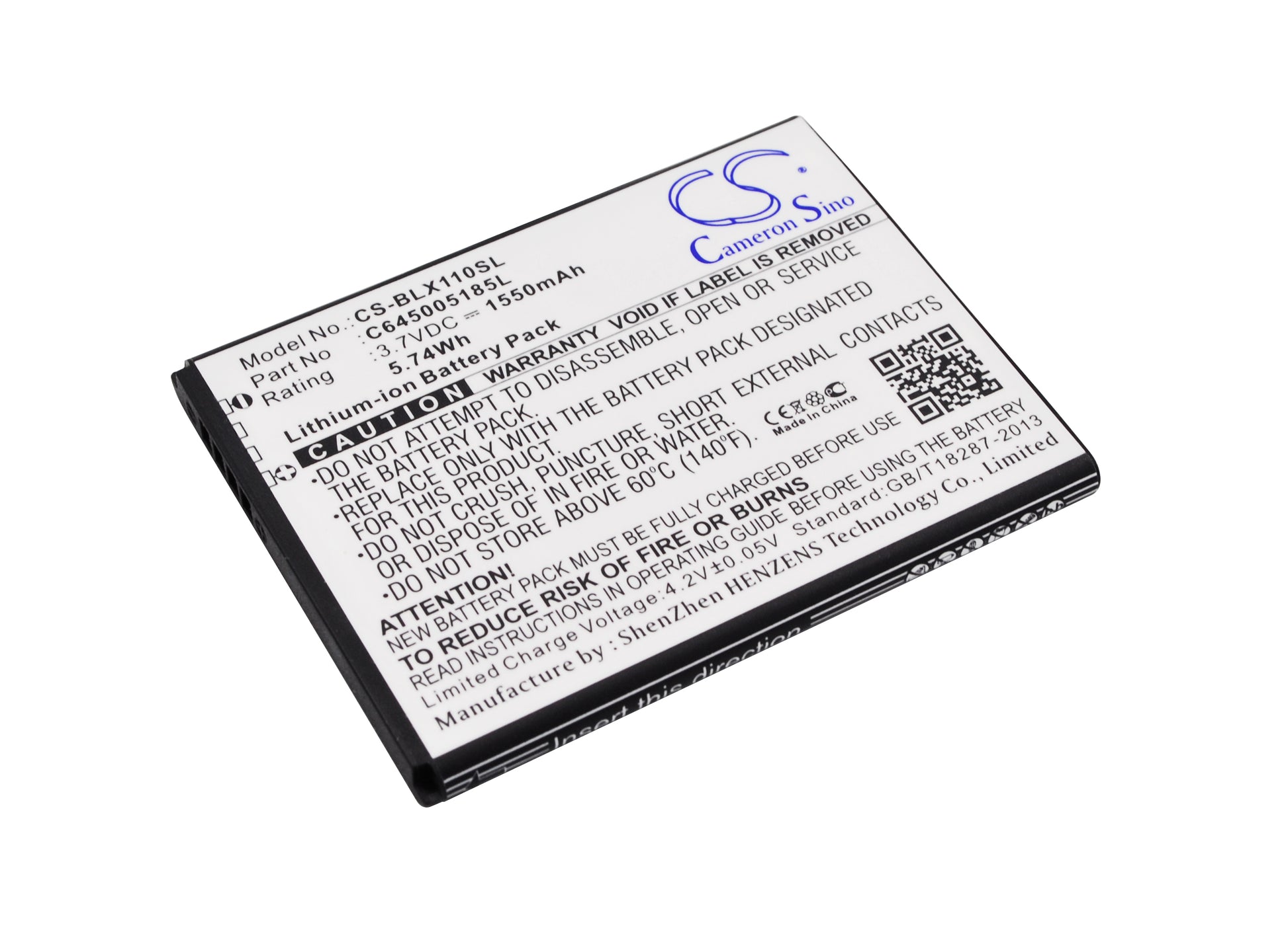 3.7V 1550mAh/5.74Wh Li-ion Mobile/SmartPhone Battery for BLU