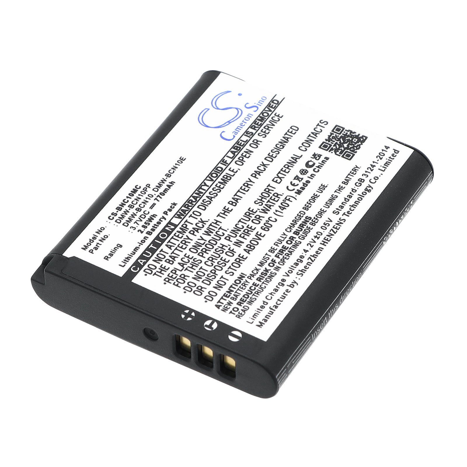 3.7V 770mAh/2.85Wh Li-ion Camera Battery for Panasonic
