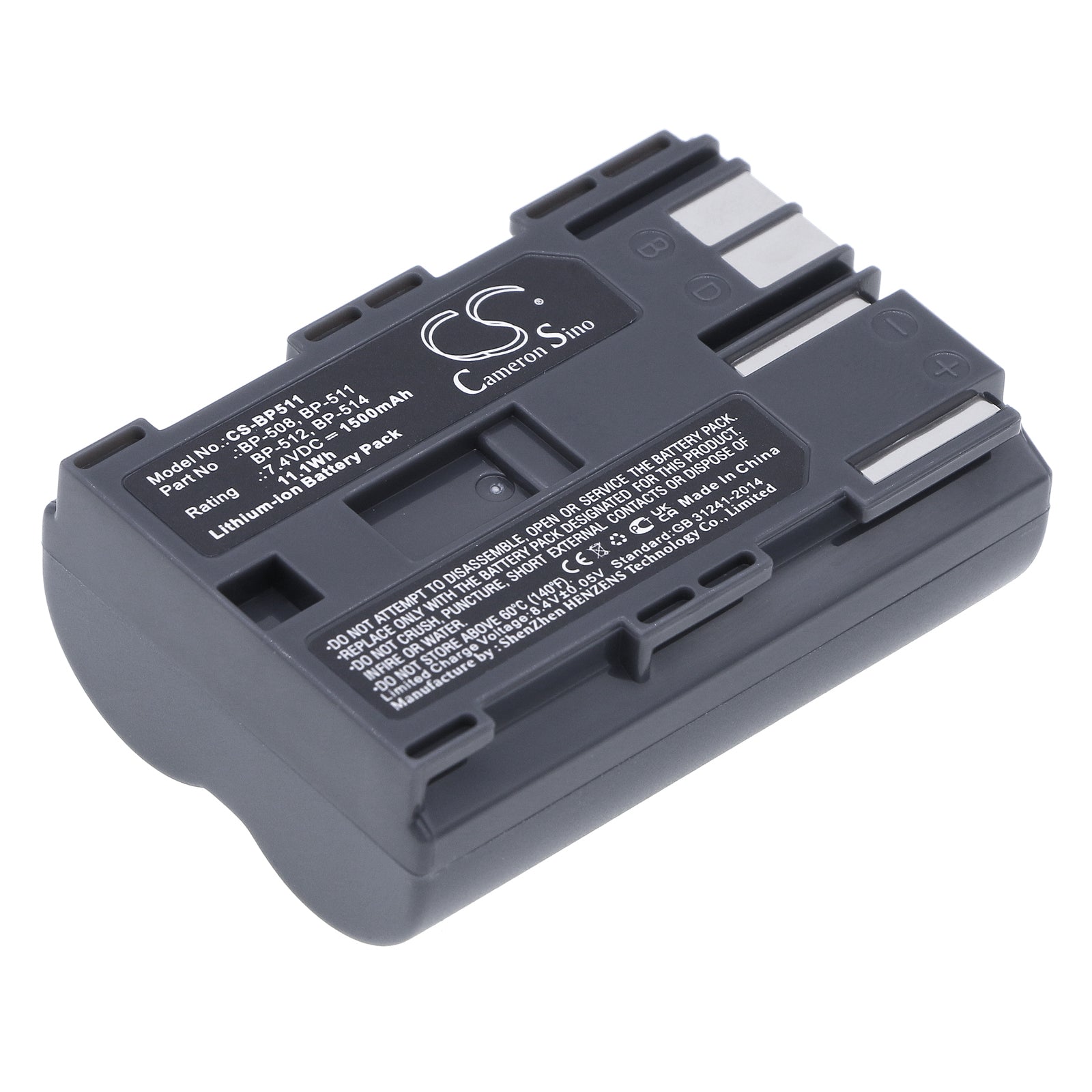 7.4V 1500mAh Li-ion Camera Battery for Canon