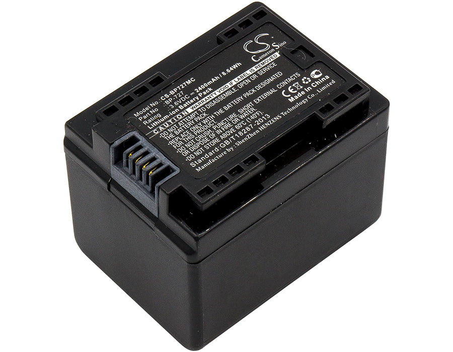 3.6V 2400mAh/8.64Wh Li-ion Camera Battery for Canon