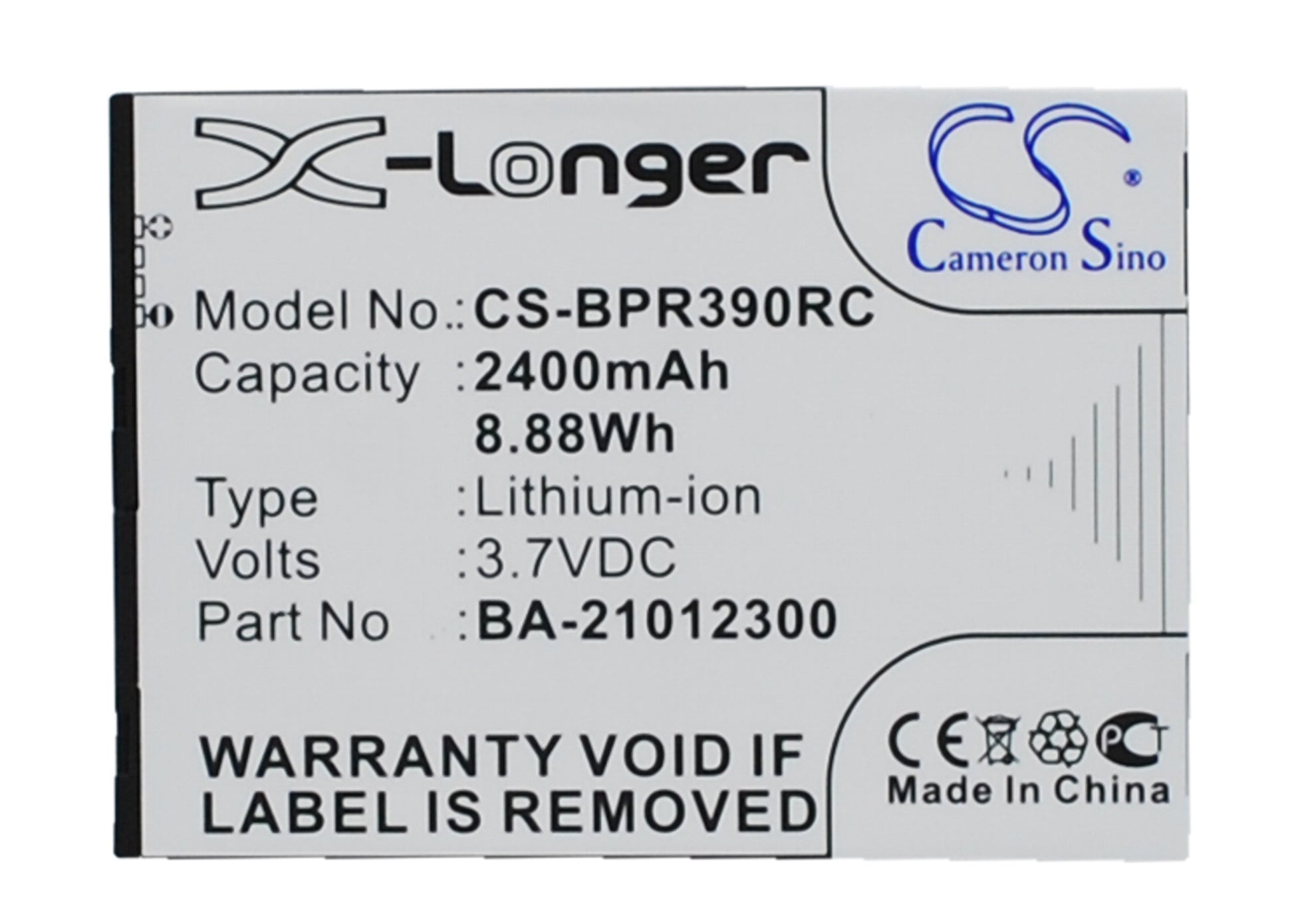 3.7V 2400mAh/8.88Wh Li-ion Hotspot Battery for BandRich