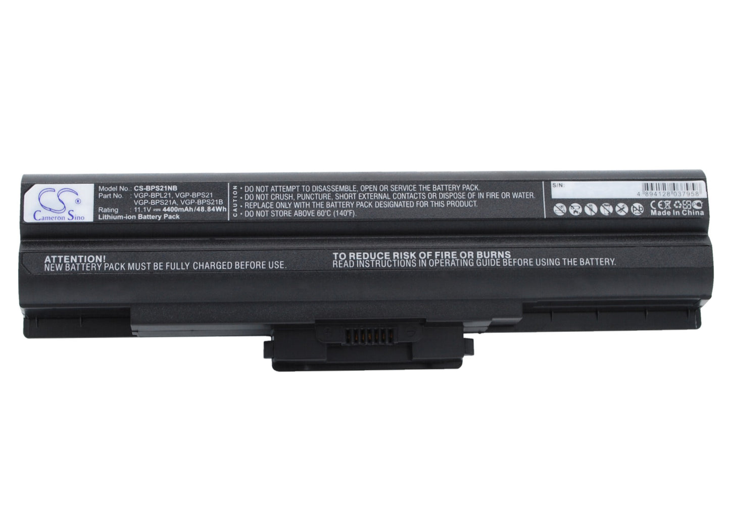 11.1V 4400mAh/48.84Wh Li-ion Notebook/Laptop Battery for Sony