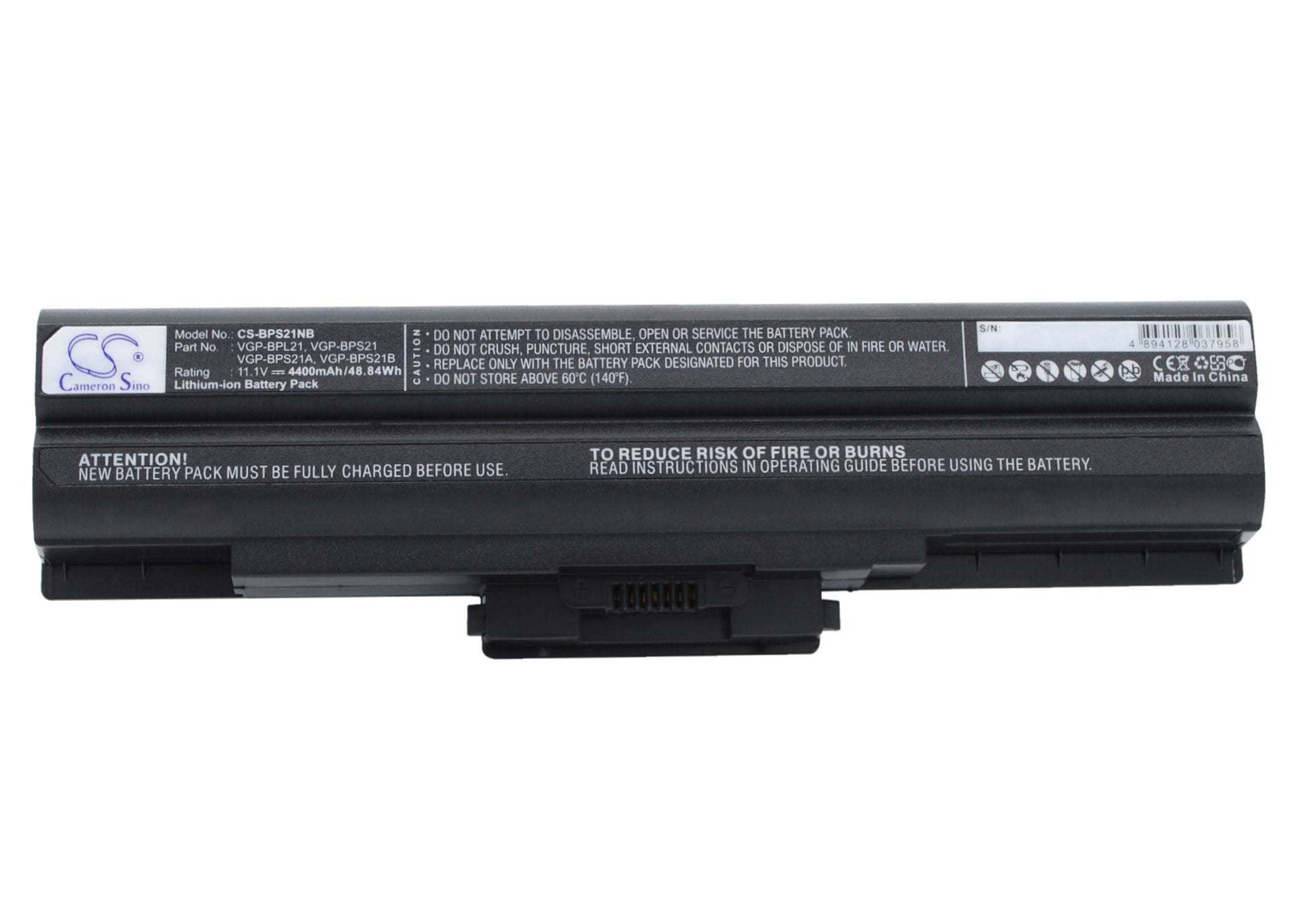 11.1V 4400mAh/48.84Wh Li-ion Notebook/Laptop Battery for Sony