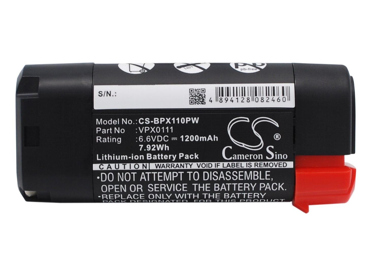 6.6V 1200mAh/7.92Wh Li-ion Power Tools Battery for Black & Decker