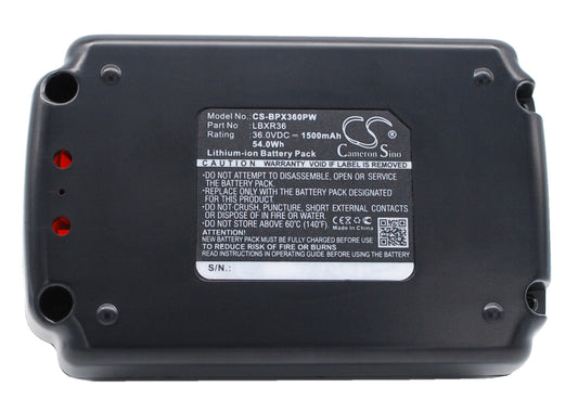36V 1500mAh/54.00Wh Li-ion Power Tools Battery for Black & Decker