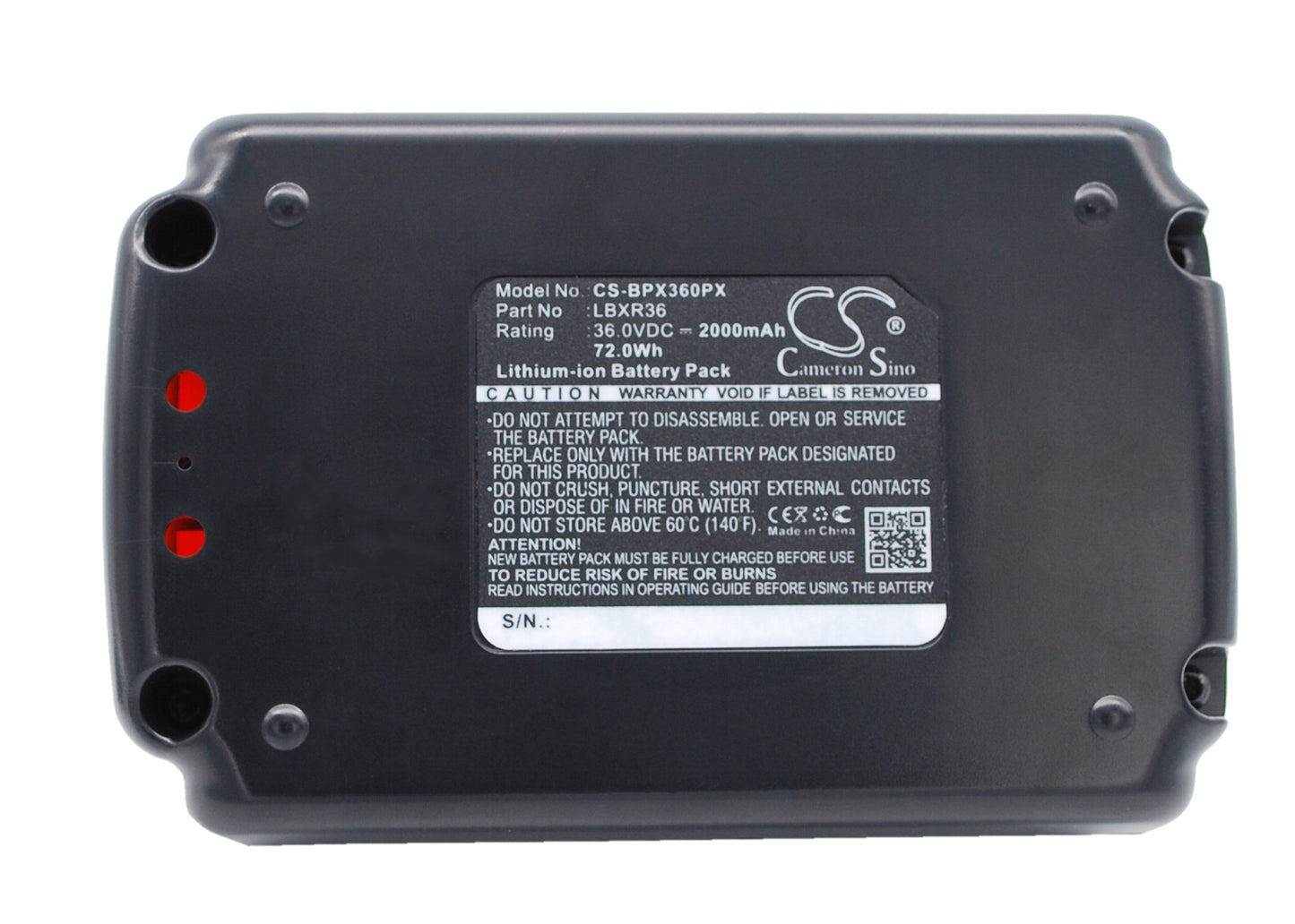 36.0VV 2000mAh/72.00Wh Li-ion Power Tools Battery for Black & Decker