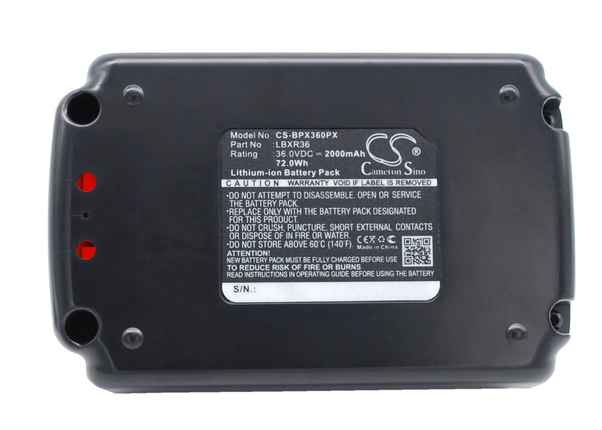 36.0VV 2000mAh/72.00Wh Li-ion Power Tools Battery for Black & Decker