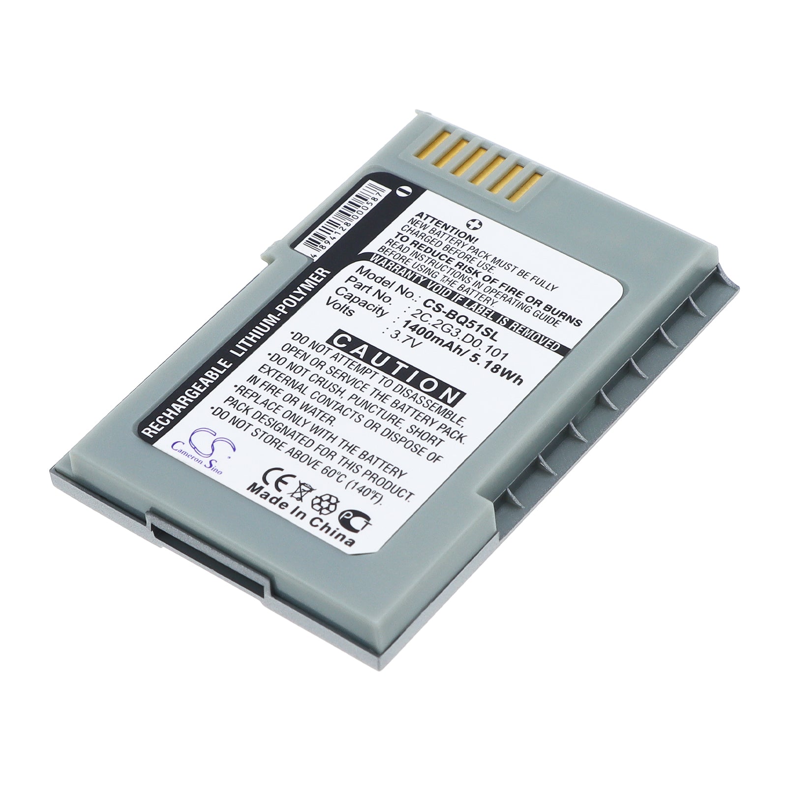 3.7V 1400mAh/5.18Wh Li-Polymer Mobile/SmartPhone Battery for Benq