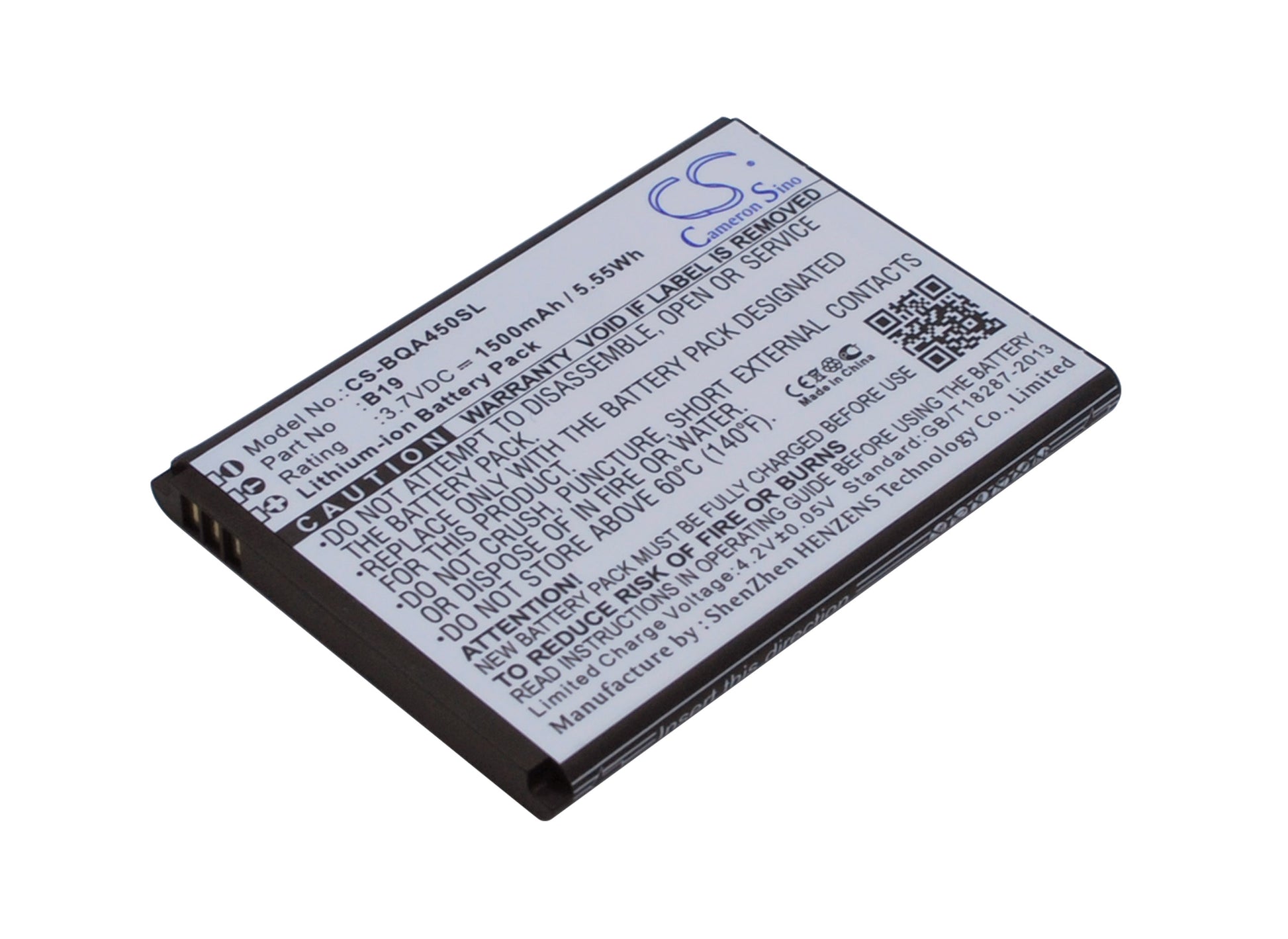 3.7V 1500mAh/5.55Wh Li-ion Mobile/SmartPhone Battery for BQ