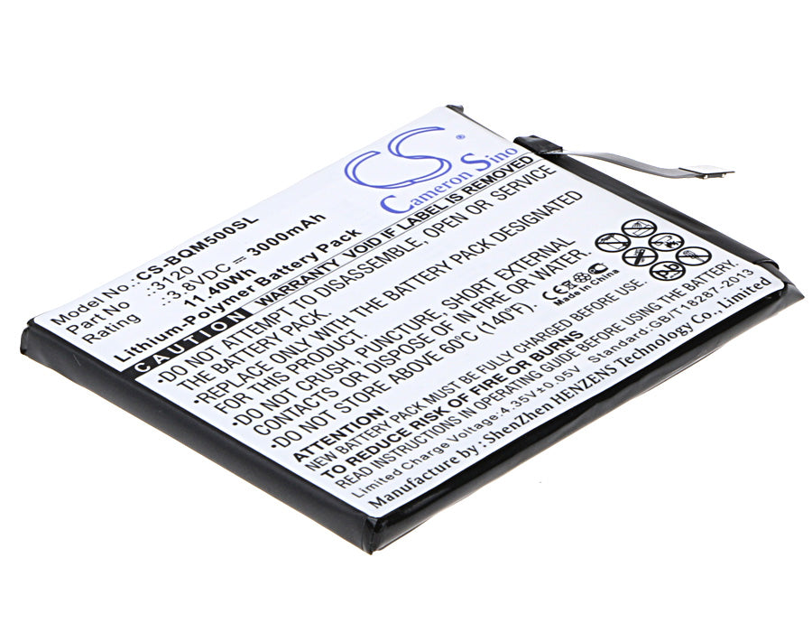 3.8V 3000mAh/11.40Wh Li-Polymer Mobile/SmartPhone Battery for BQ