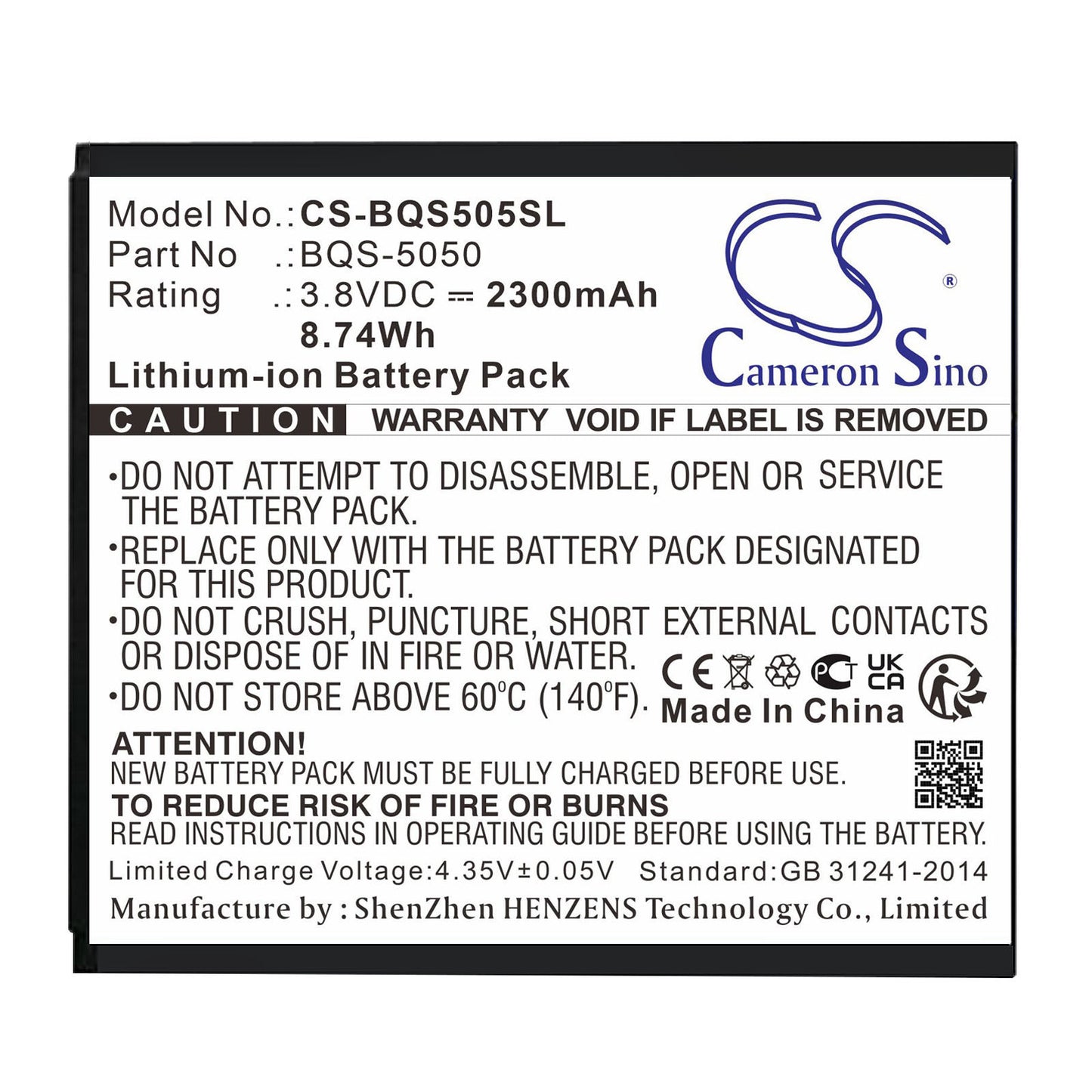 CS-BQS505SL Replacement Battery – Compatible with BQS-5050