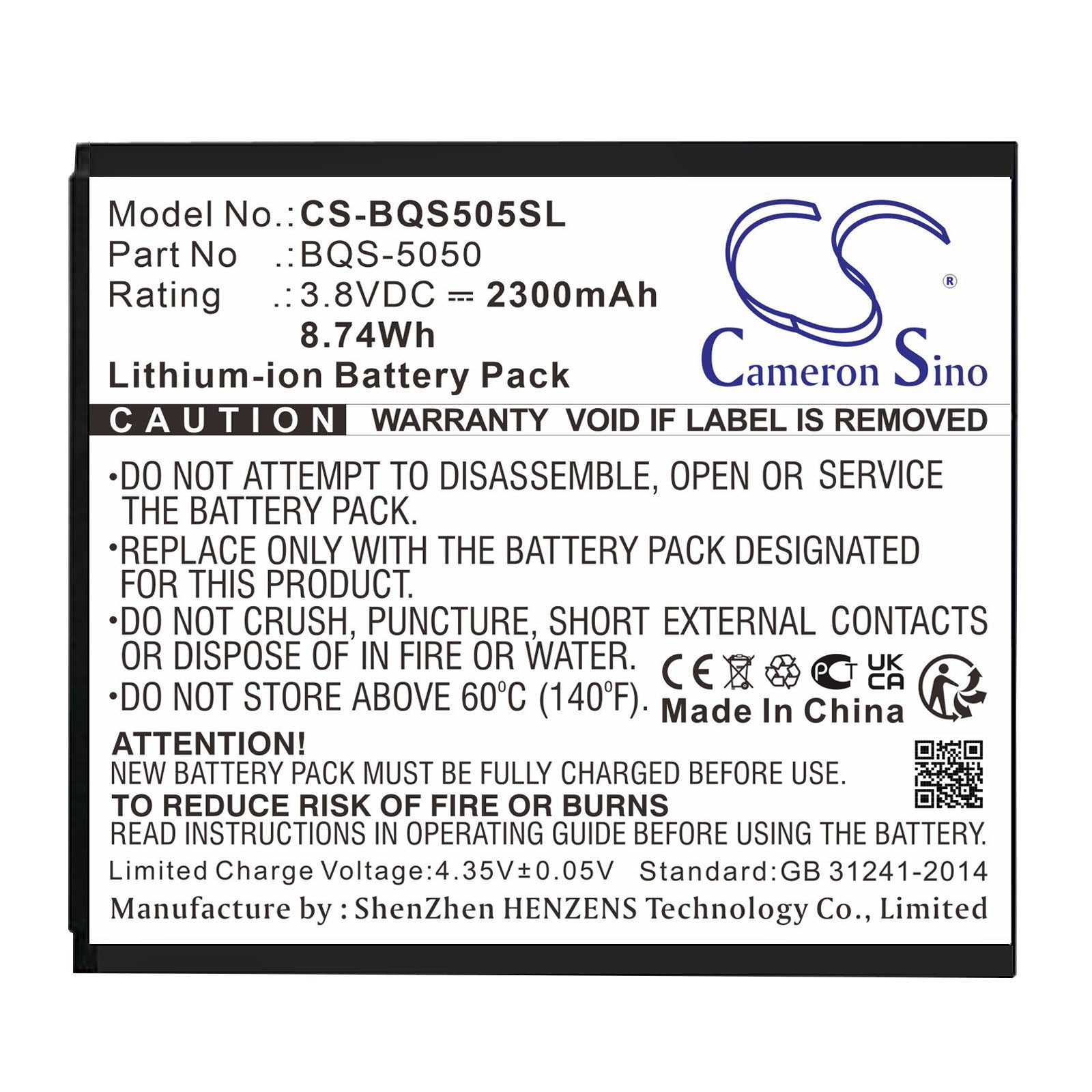 CS-BQS505SL Replacement Battery – Compatible with BQS-5050