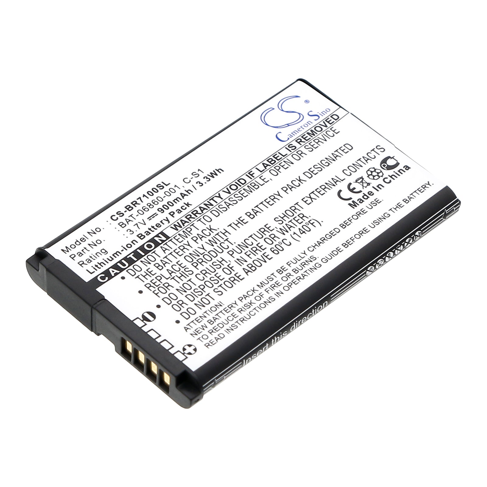 3.7V 900mAh/3.33Wh Li-ion Mobile/SmartPhone Battery for Blackberry