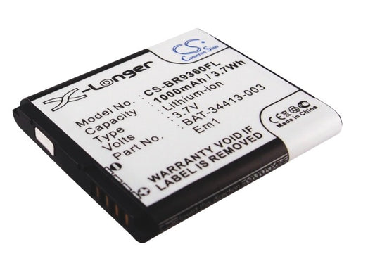 3.7V 1000mAh/3.7Wh Li-ion Mobile/SmartPhone Battery for Blackberry