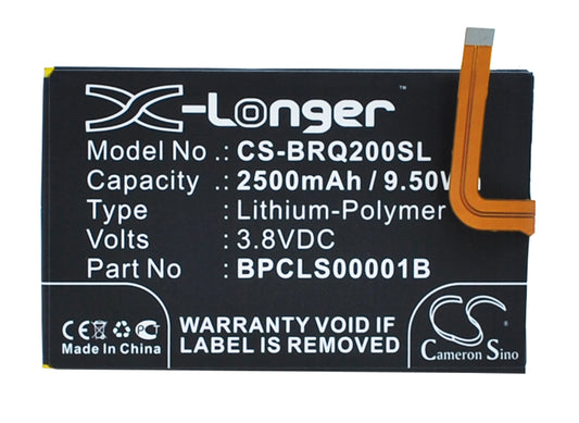 3.8V 2500mAh Replacement Cellphone Battery for BLACKBERRY 1ICP4/59/93 BPCLS00001B