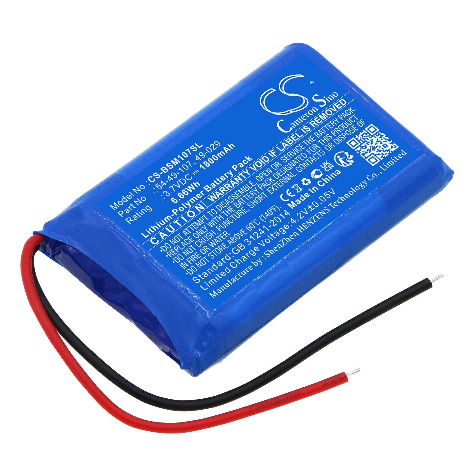 CS-BSM107SL Replacement Battery – Compatible with MultiPro Multigas Monitor