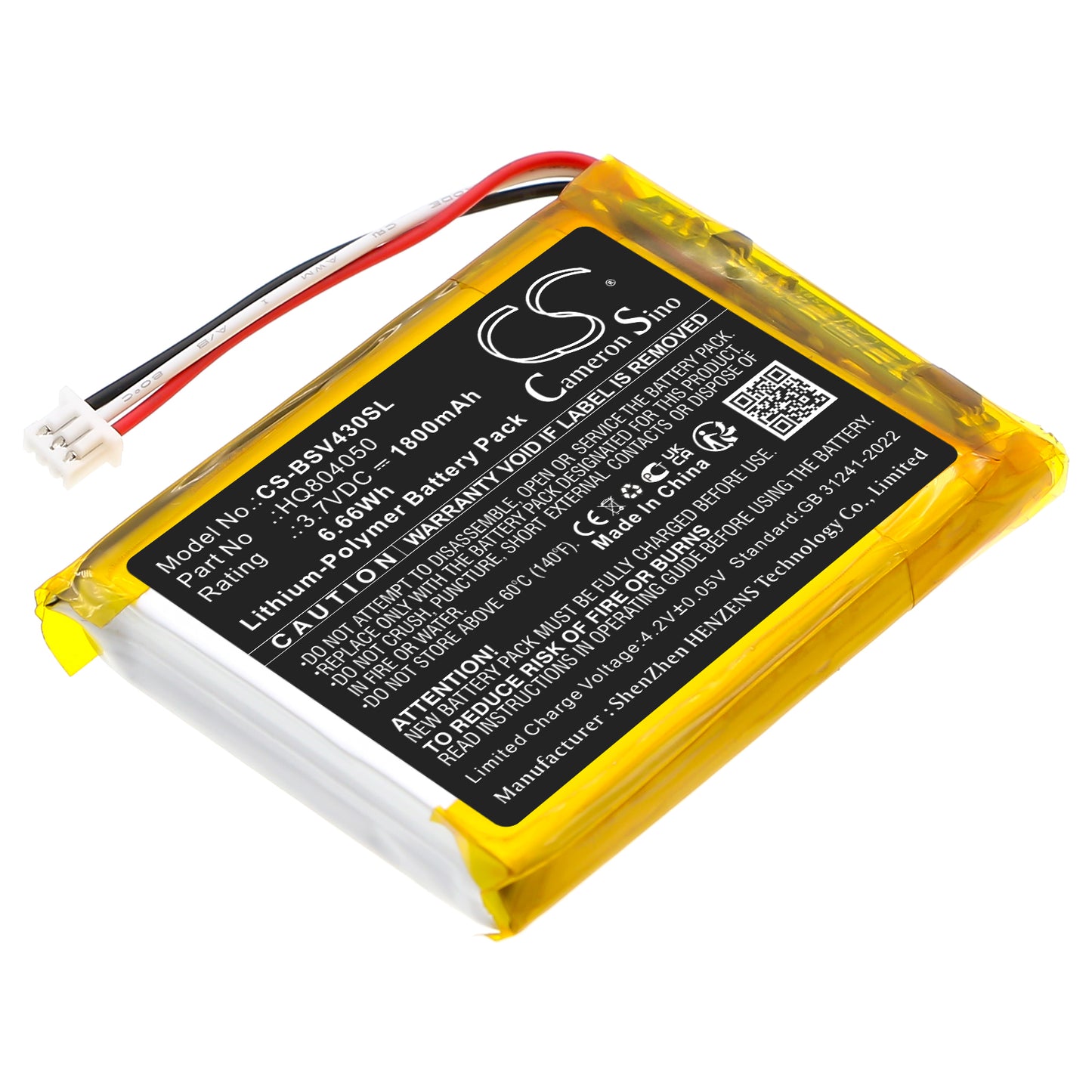 CS-BSV430SL Replacement Battery – Compatible with V43 Video Baby Monitor