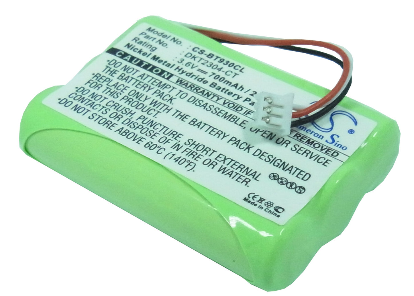 3.6V 700mAh/2.52Wh Ni-MH Cordless Phone Battery for INTER-TEL