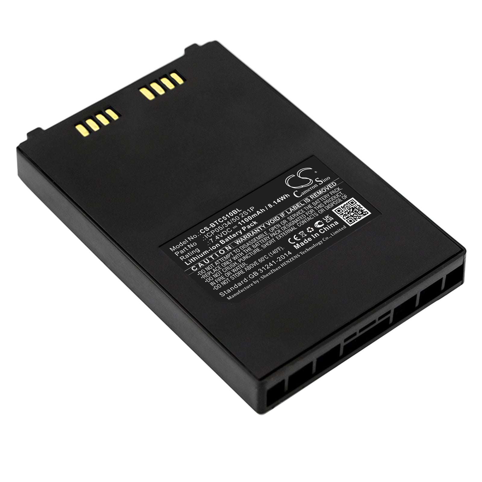 7.4V 1100mAh/8.14Wh Li-ion Payment Terminal Battery for Bitel