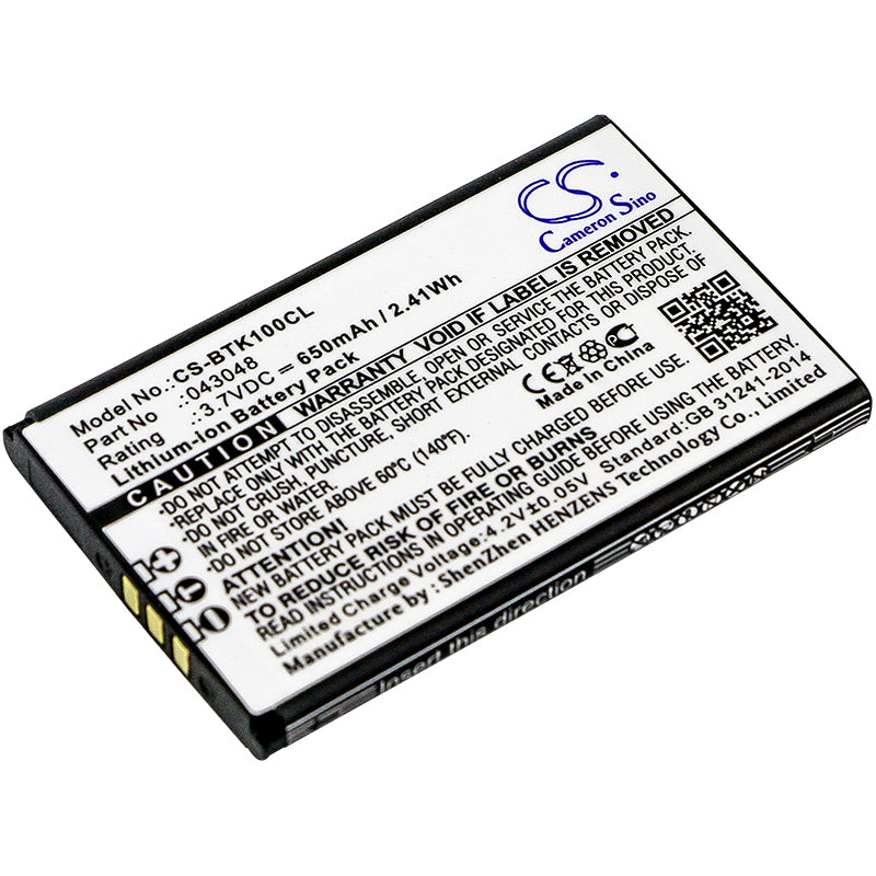 3.7V 650mAh/2.41Wh Li-ion Cordless Phone Battery for BT
