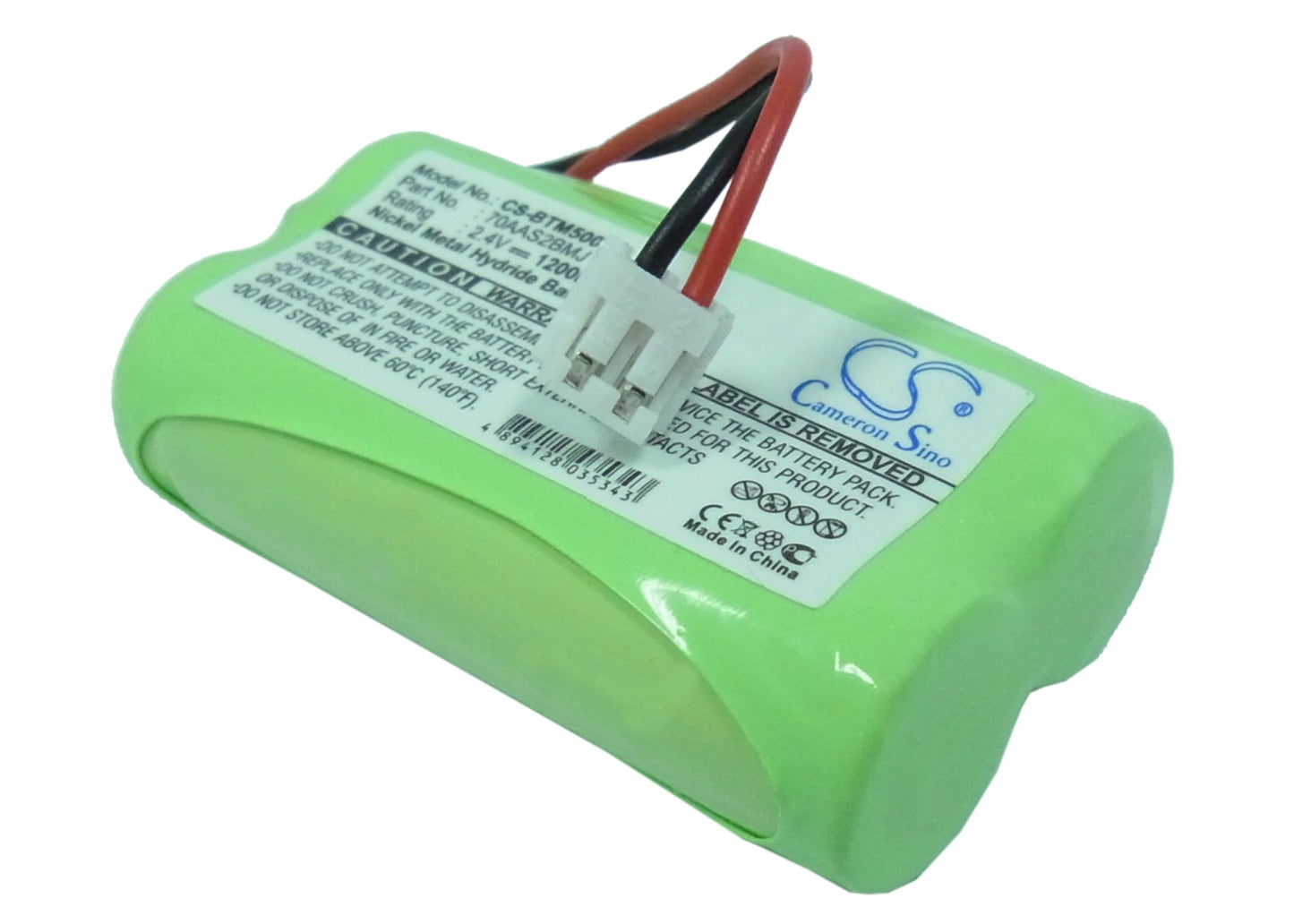 2.4V 1200mAh/2.88Wh Ni-MH Cordless Phone Battery for BT