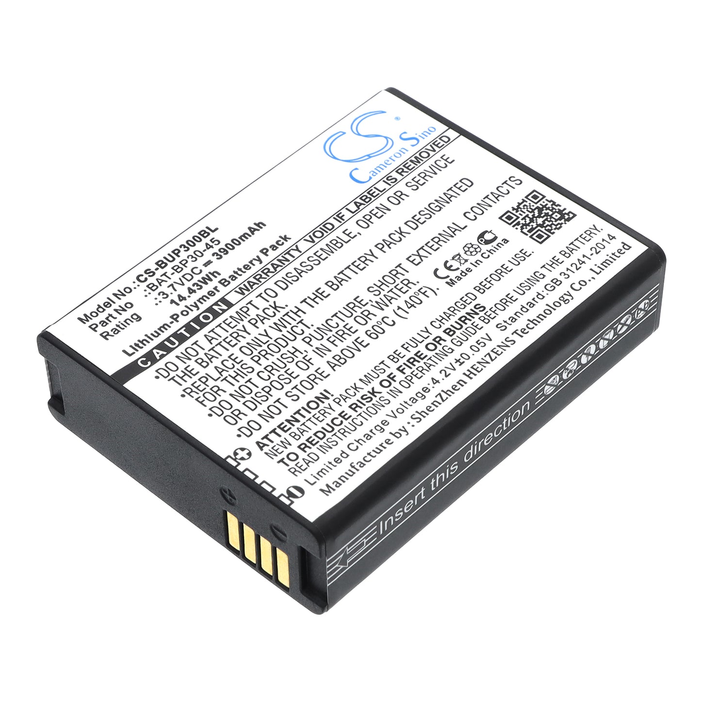 3.7V 3900mAh/14.43Wh Li-Polymer Barcode/Scanner Battery for Bluebird