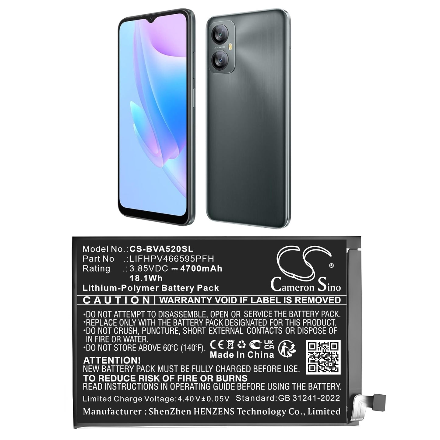 CS-BVA520SL Replacement Battery – Compatible with A52