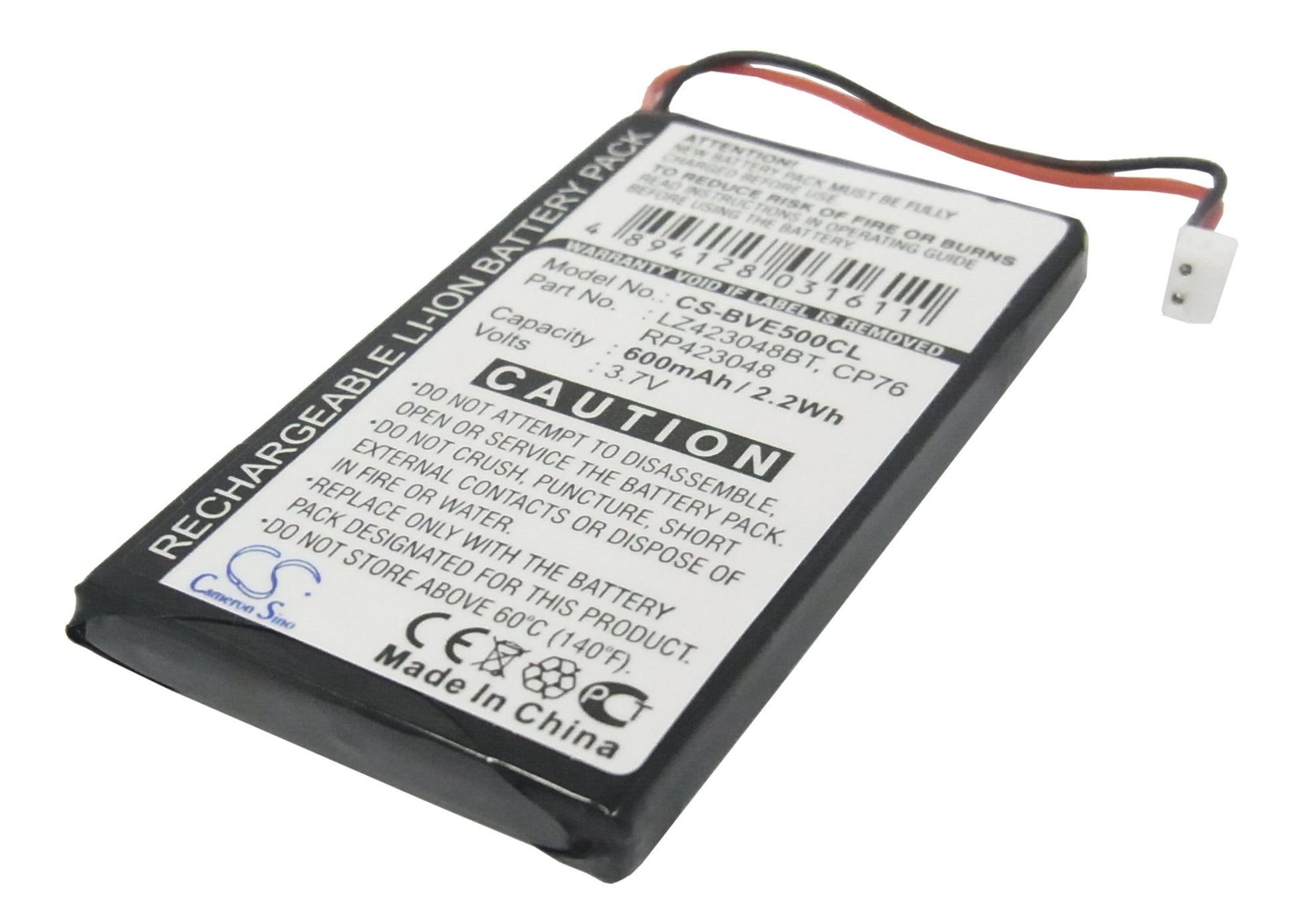 3.7V 600mAh Li-ion Cordless Phone Battery for BTI