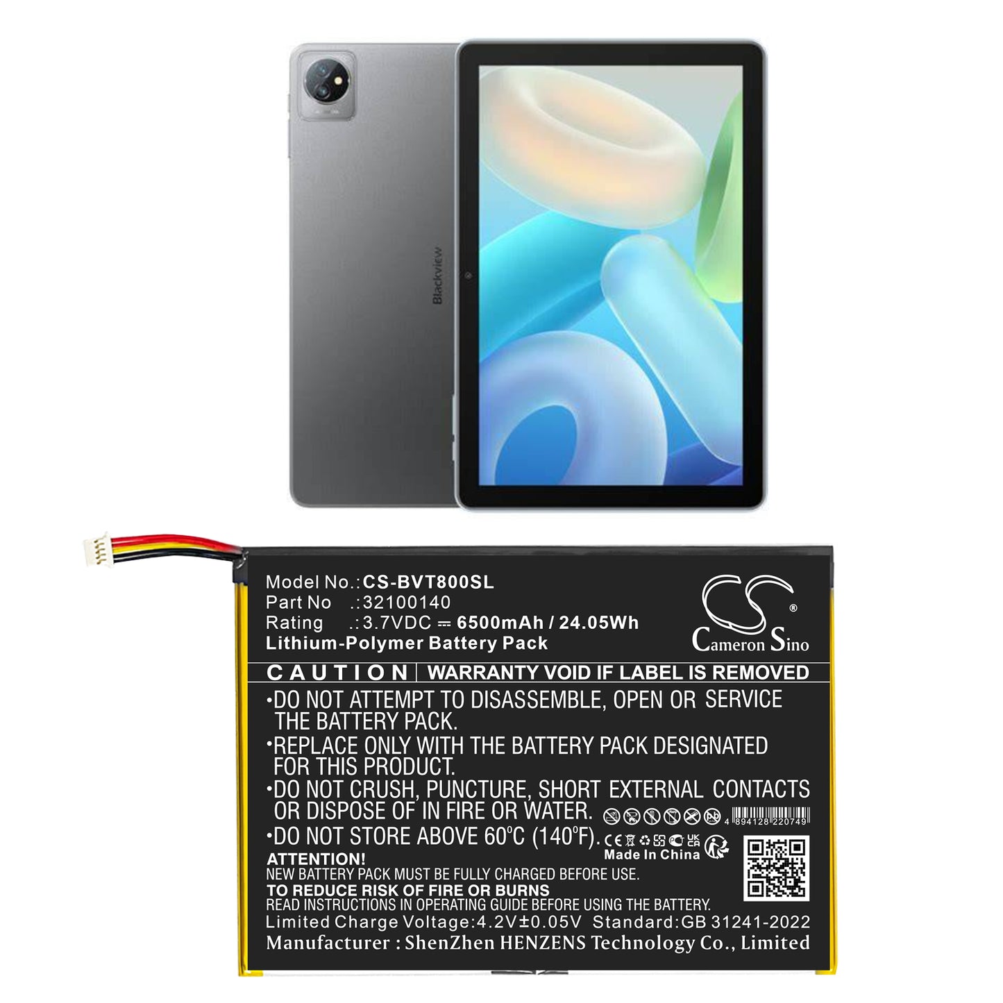 CS-BVT800SL Replacement Battery – Compatible with Tab 8