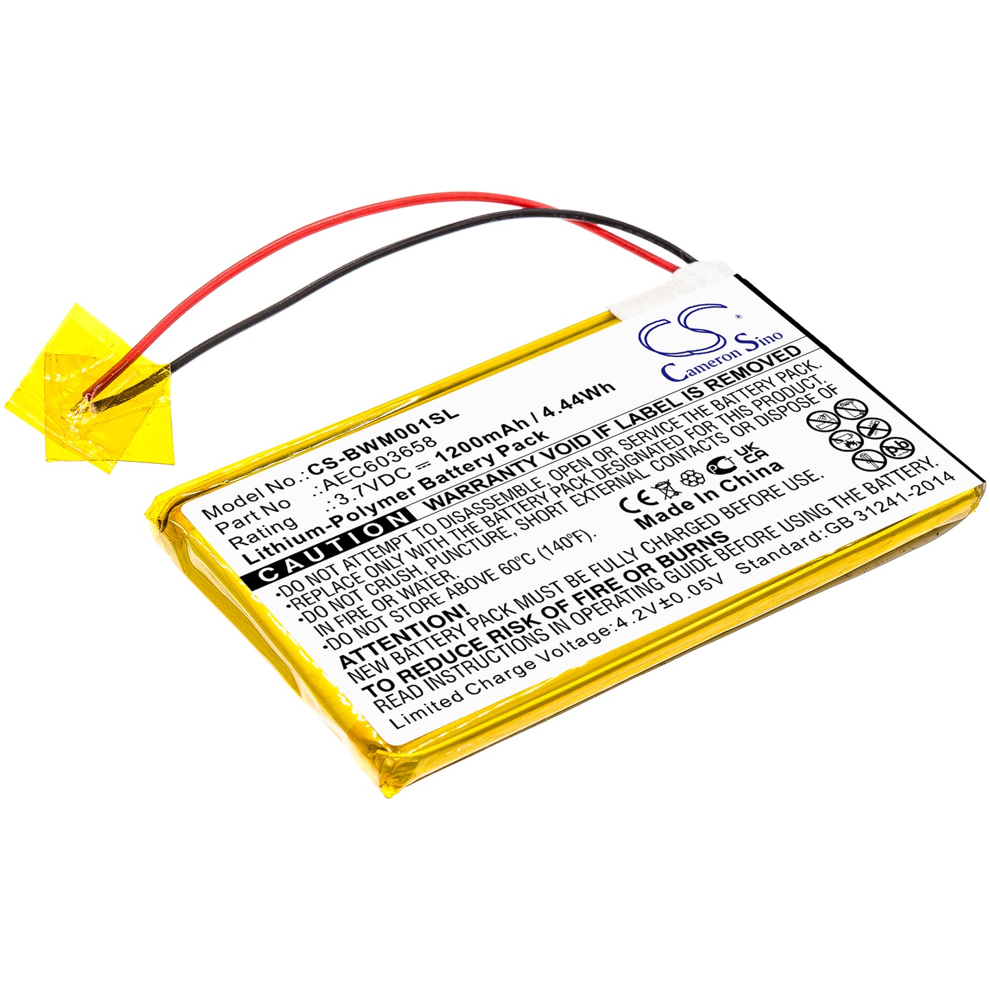 CS-BWM001SL Replacement Battery – Compatible with GasAlert Micro Clip XL, Gasalert Microclip Gas Detecto, MCXL-MPCB1, MC-XW00, MC-XW00-Y, MC-XW00-Y-CN-00